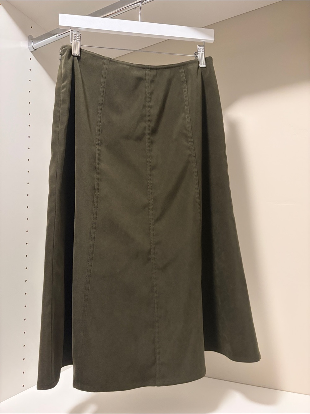 Orvis Olive A-Line Midi Skirt